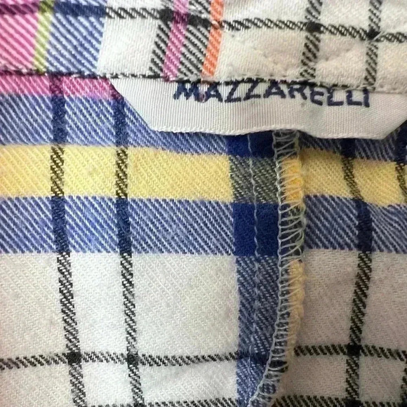 Mazzarelli Women Plaid Flannel Button Up Shirt 44 Italy US 6 Small.  208 - Picture 2 of 3